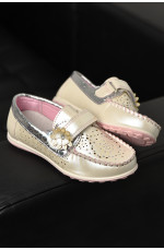 Мокасины детские для девочки белого цвета 208843L