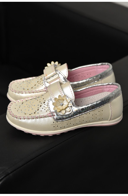 Мокасины детские для девочки белого цвета 208843L