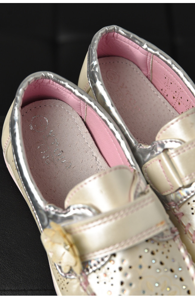 Мокасины детские для девочки белого цвета 208843L