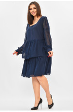 Платье женское полубатальное синего цвета 208848L