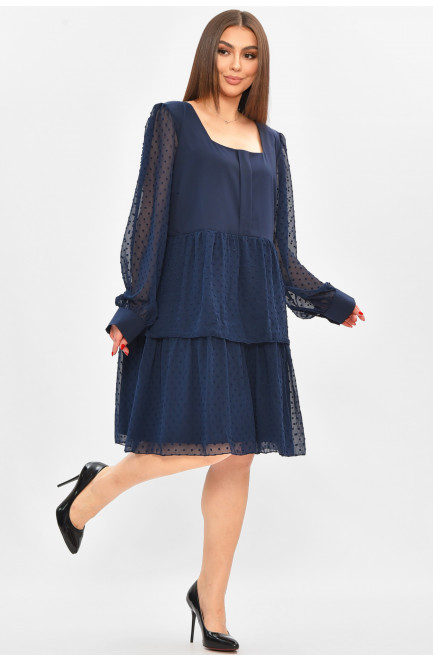 Платье женское полубатальное синего цвета 208848L