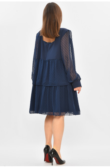 Платье женское полубатальное синего цвета 208848L