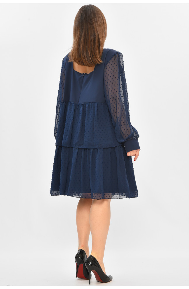 Платье женское полубатальное синего цвета 208848L