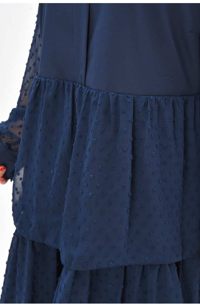 Платье женское полубатальное синего цвета 208848L