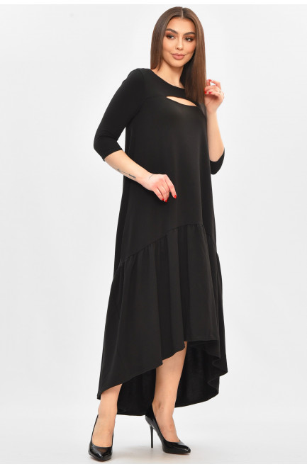 Платье женское полубатальное черного цвета 208856L
