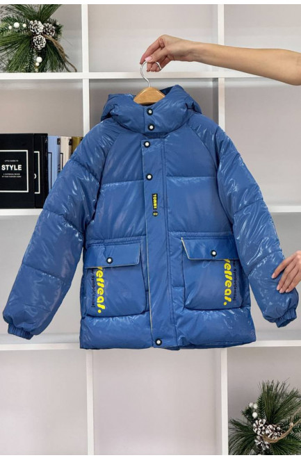 Куртка детская демисезонная темно-голубого цвета 208862L