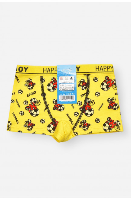 Боксеры детские для мальчика желтого цвета с принтом 208912L