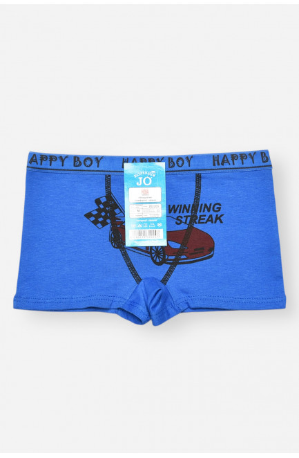 Боксеры детские для мальчика синего цвета с принтом 208915L