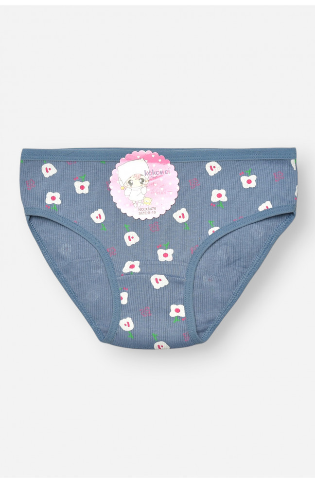 Трусики детские для девочки синего цвета с принтом 208975L