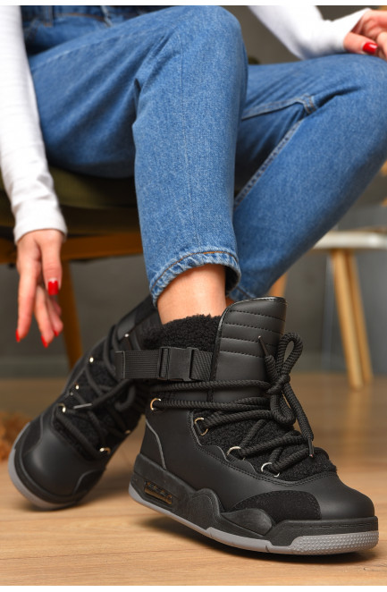 Ботинки женские еврозима черного цвета 209007L