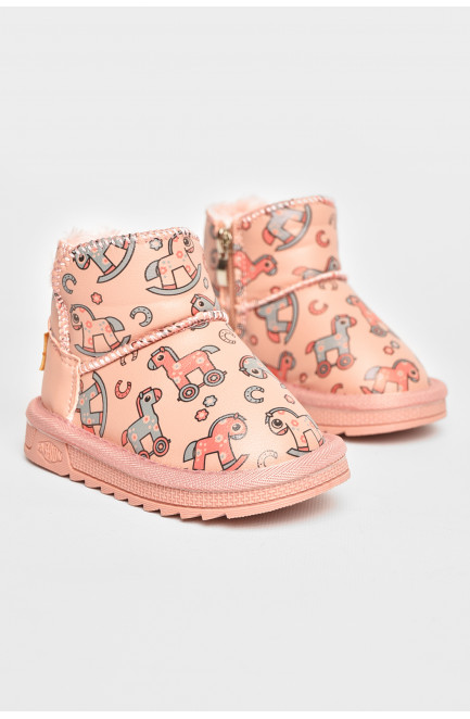 Угги детские для девочки розового цвета 209071L