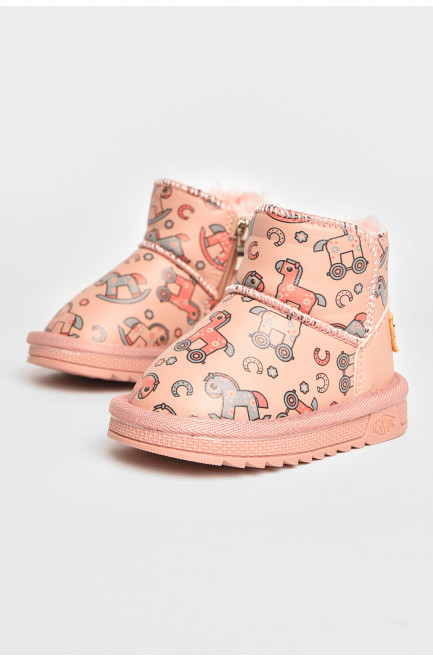 Угги детские для девочки розового цвета 209071L