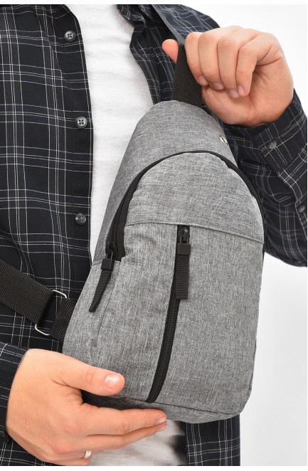 Сумка мужская через плечо текстиль серого цвета 209075L