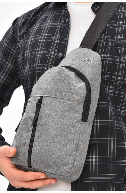 Сумка мужская через плечо текстиль серого цвета 209075L