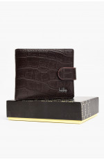 Кошелек мужской из экокожи тёмно-коричневого цвета 209081L