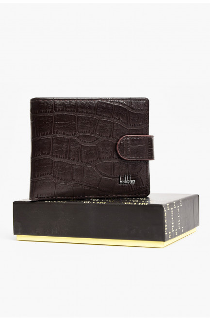 Кошелек мужской из экокожи тёмно-коричневого цвета 209081L