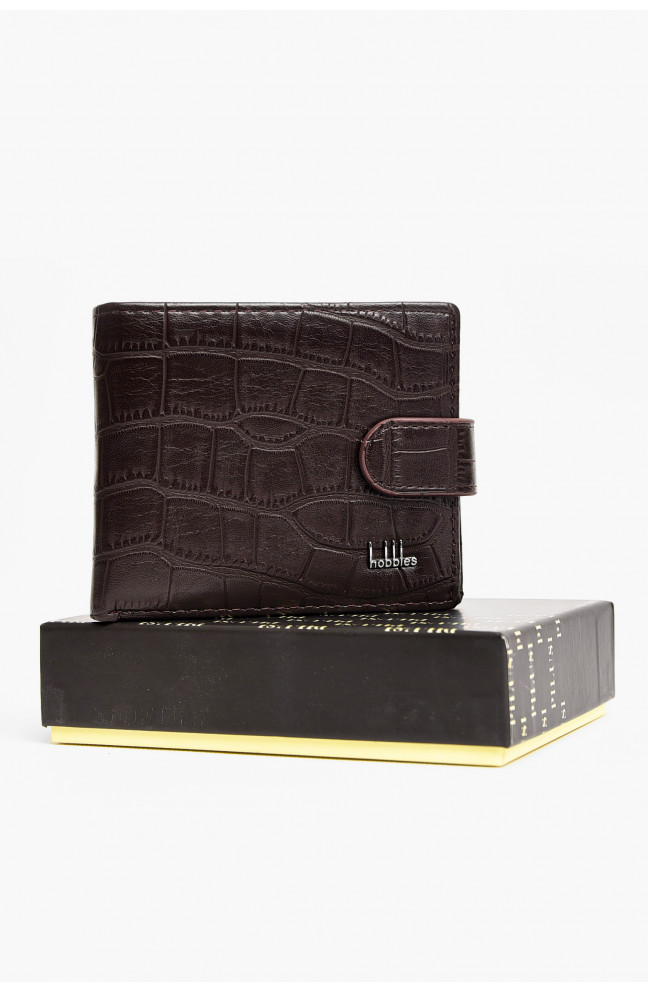 Кошелек мужской из экокожи тёмно-коричневого цвета 209081L