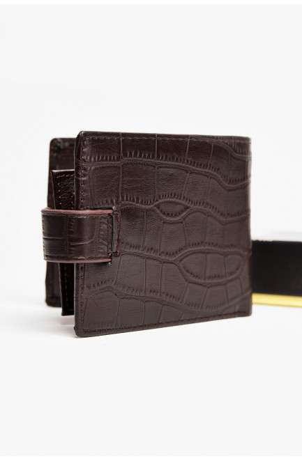Кошелек мужской из экокожи тёмно-коричневого цвета 209081L