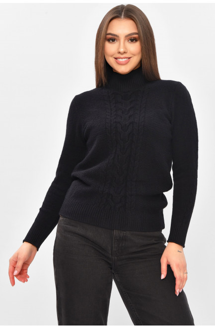 Свитер женский однотонный черного цвета 209099L
