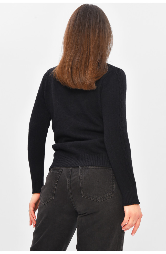 Свитер женский однотонный черного цвета 209099L