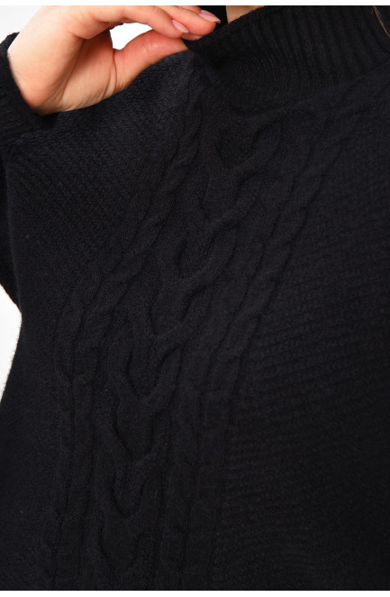 Свитер женский однотонный черного цвета 209099L