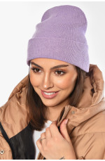 Шапка женская демисезонная сиреневого цвета 209137L