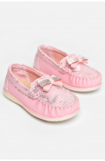 Мокасины детские для девочки светло-розового цвета 209141L