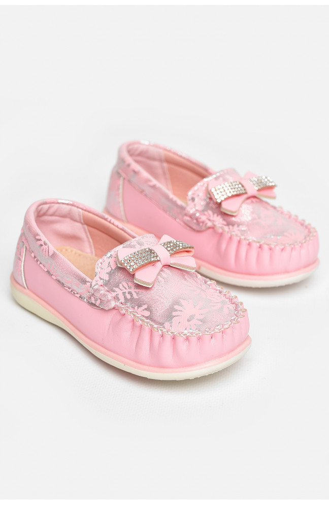 Мокасины детские для девочки светло-розового цвета 209141L