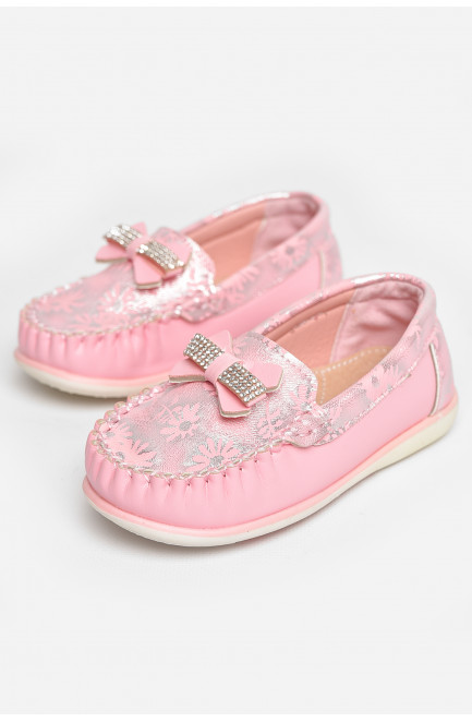 Мокасины детские для девочки светло-розового цвета 209141L