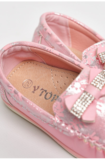 Мокасины детские для девочки светло-розового цвета 209141L