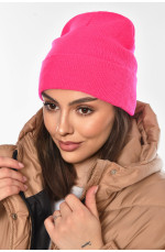 Шапка женская демисезонная цвета фуксии 209151L