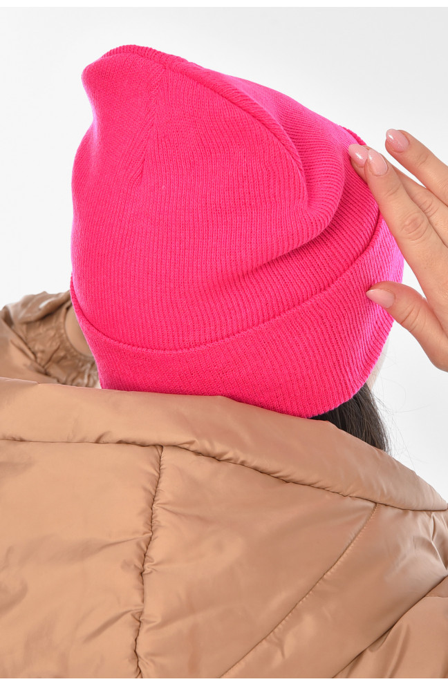 Шапка женская демисезонная цвета фуксии 209151L