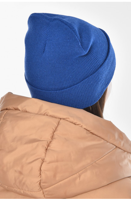Шапка женская демисезонная синего цвета 209170L