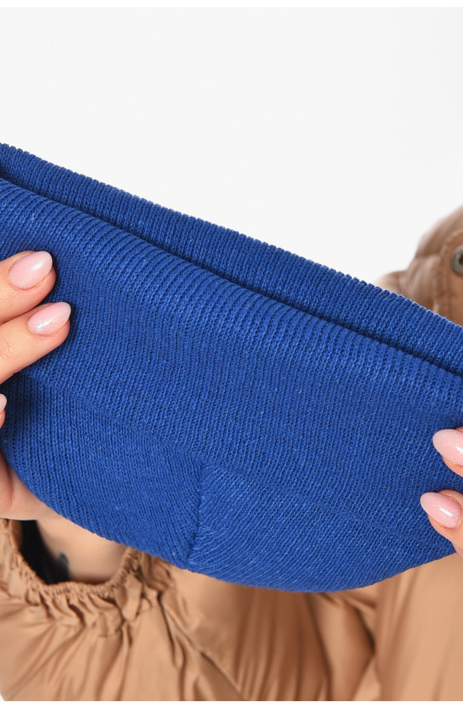 Шапка женская демисезонная синего цвета 209170L