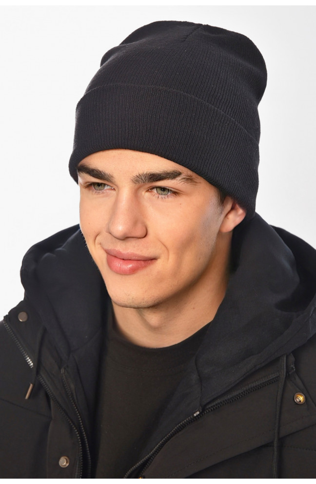 Шапка мужская черного цвета 209183L