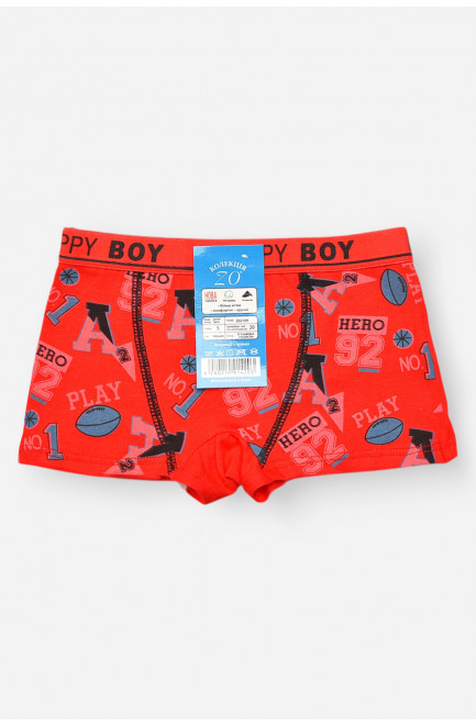 Боксеры детские для мальчика красного цвета с принтом 209263L