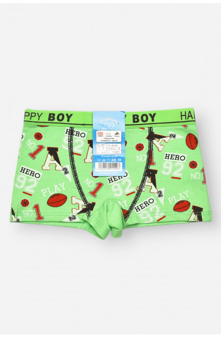 Боксеры детские для мальчика зеленого цвета с принтом 209266L