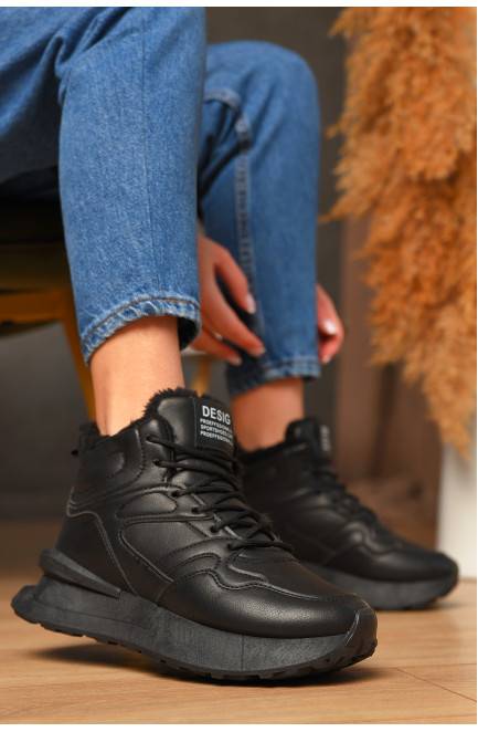 Кроссовки зимние женские черного цвета 209330L