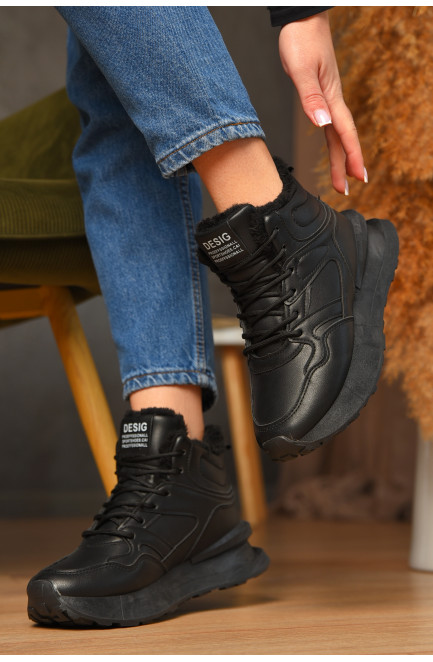 Кроссовки зимние женские черного цвета 209330L