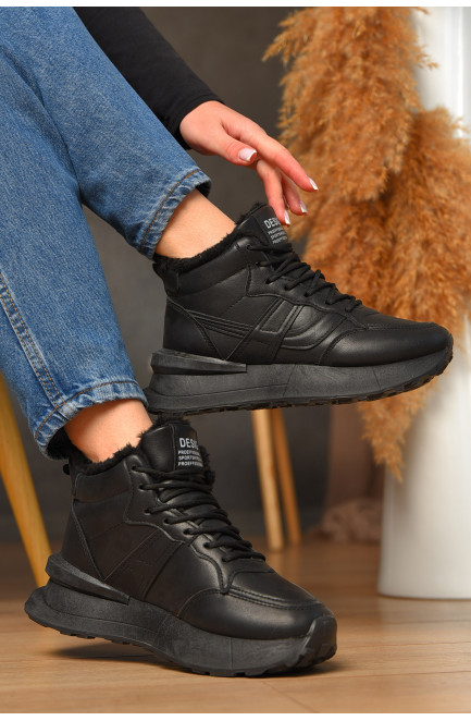 Кроссовки зимние женские черного цвета 209332L