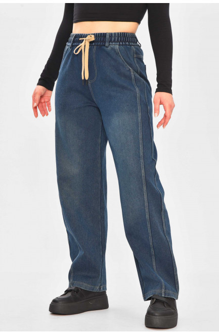 Джинсы женские однотонные синего цвета 209344L