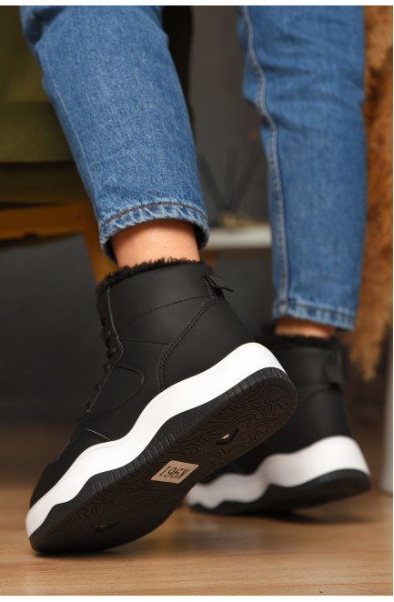 Кроссовки зимние женские черного цвета 209374L