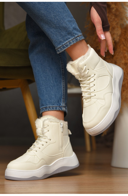 Кроссовки зимние женские белого цвета 209376L