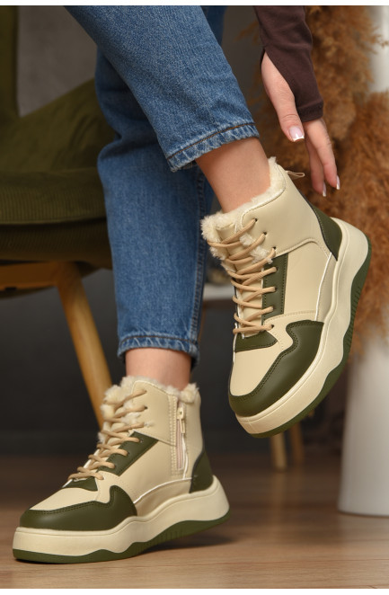 Кроссовки зимние женские бежевого цвета 209383L