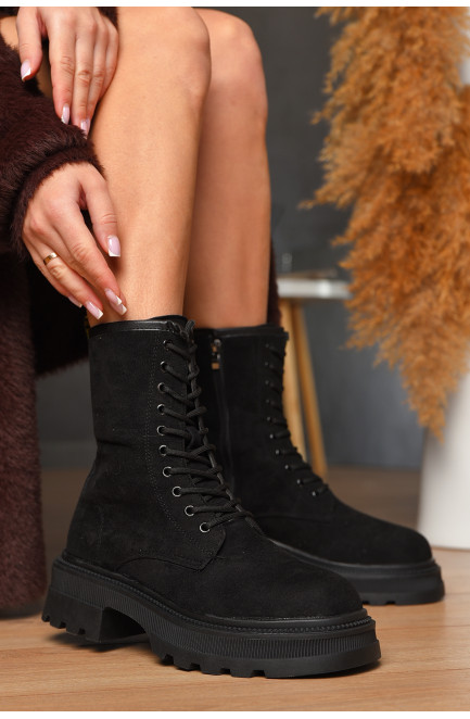 Ботинки женские демисезонные черного цвета 209407L