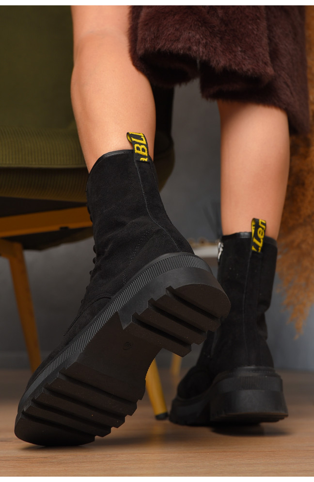 Ботинки женские демисезонные черного цвета 209407L