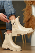 Ботинки женские демисезонные бежевого цвета 209410L
