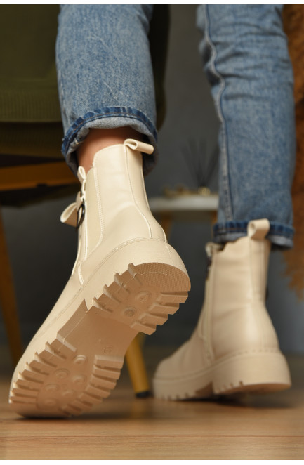 Ботинки женские демисезонные бежевого цвета 209410L