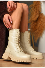 Ботинки женские зимние светло-бежевого цвета 209421L