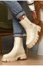 Ботинки женские зимние светло-бежевого цвета 209423L